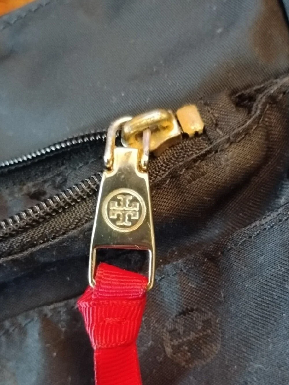 Tory Burch Black Nylon Tote with Logo Medallion